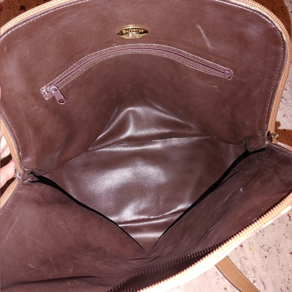 Vintage Burberry Nova Check Horse Canvas & Leather Shoulder Bag - Picture 6 of 16